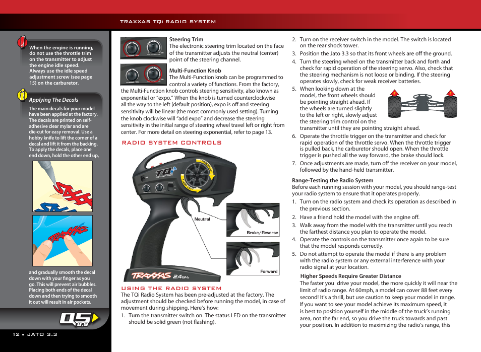 Radio system controls | Traxxas 55077-1 User Manual | Page 12 / 44