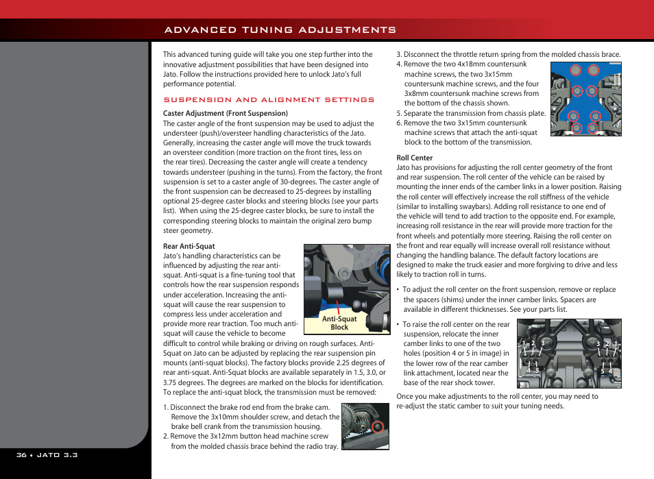 Advanced tuning adjustments | Traxxas 55077-1 User Manual | Page 36 / 44