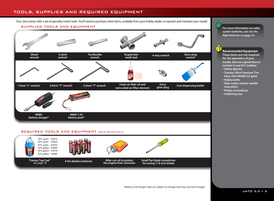 Tools, supplies and required equipment | Traxxas 55077-1 User Manual | Page 5 / 44