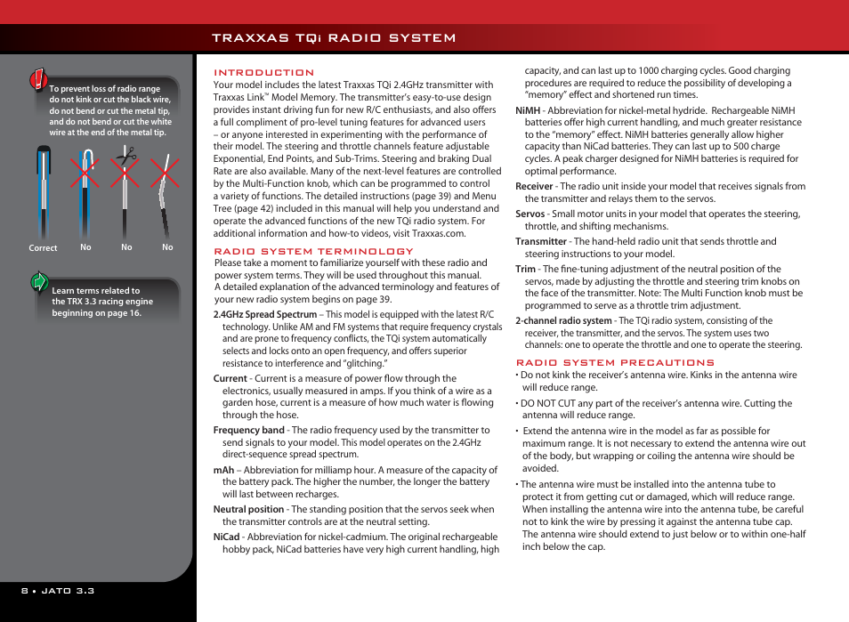 Traxxas tq, Radio system | Traxxas 55077-1 User Manual | Page 8 / 44