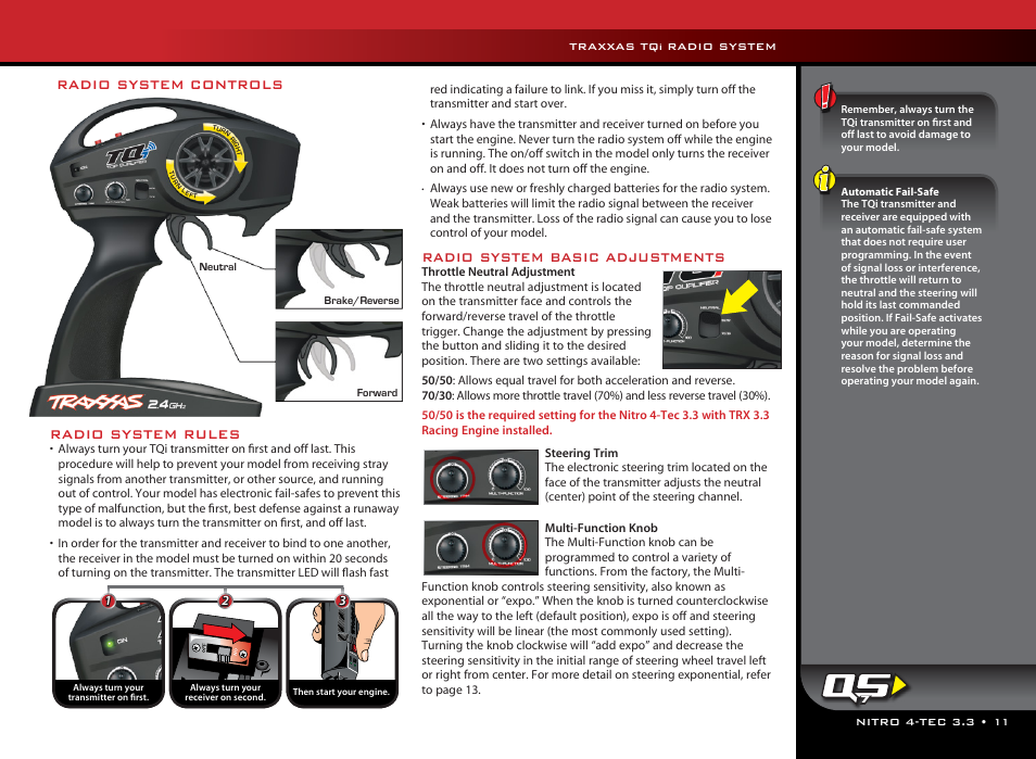 Radio system rules, Radio system basic adjustments, Radio system controls | Traxxas 48077 User Manual | Page 11 / 40