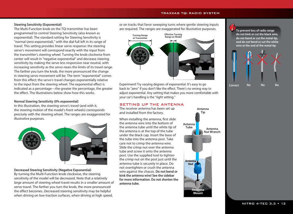 Setting up the antenna | Traxxas 48077 User Manual | Page 13 / 40