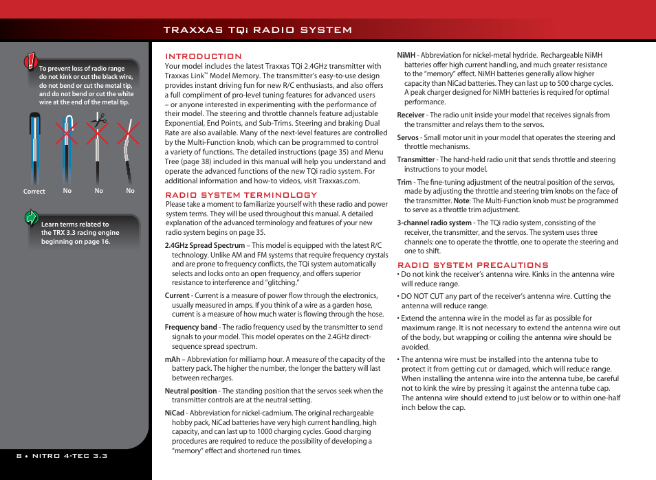 Traxxas tq, Radio system | Traxxas 48077 User Manual | Page 8 / 40