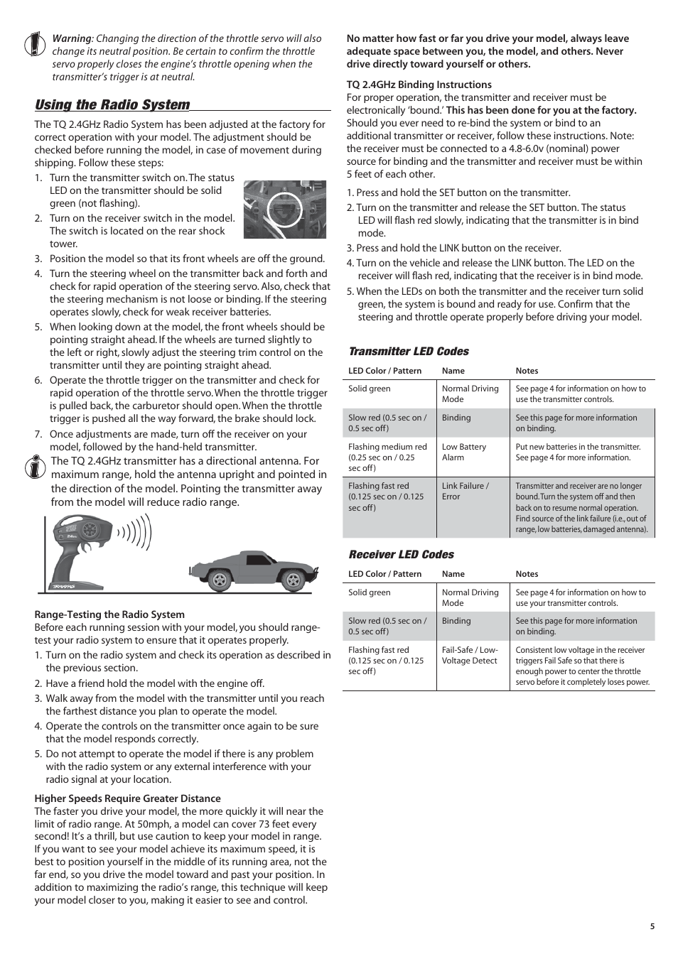 Using the radio system | Traxxas 45104-1 User Manual | Page 5 / 16