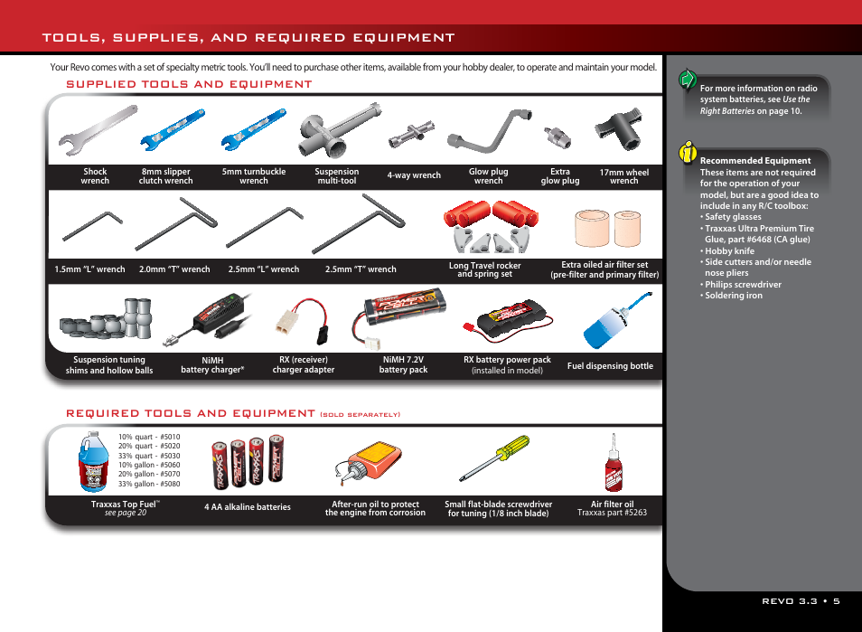 Tools, supplies, and required equipment | Traxxas 53097-1 User Manual | Page 5 / 48