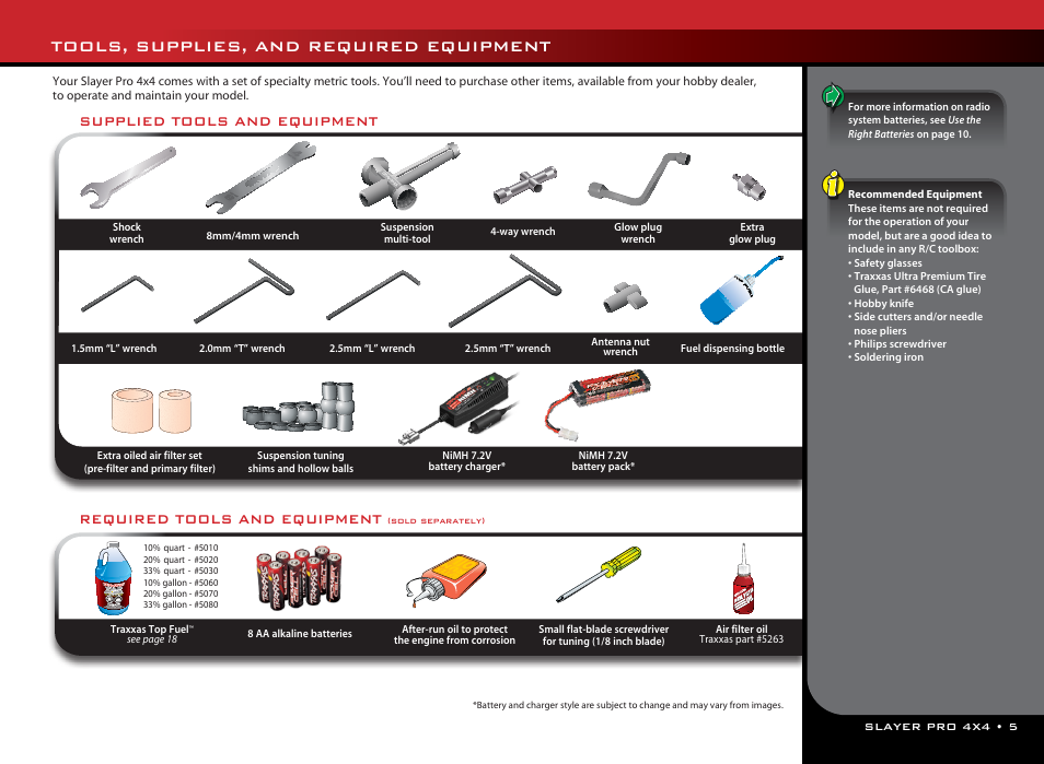 Tools, supplies, and required equipment | Traxxas 59076-1 User Manual | Page 5 / 44