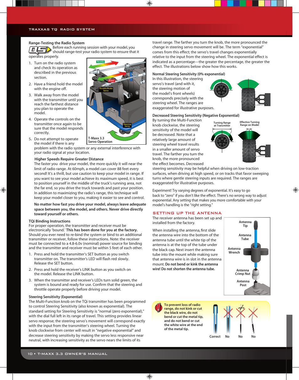 Setting up the antenna | Traxxas 49077 User Manual | Page 10 / 32