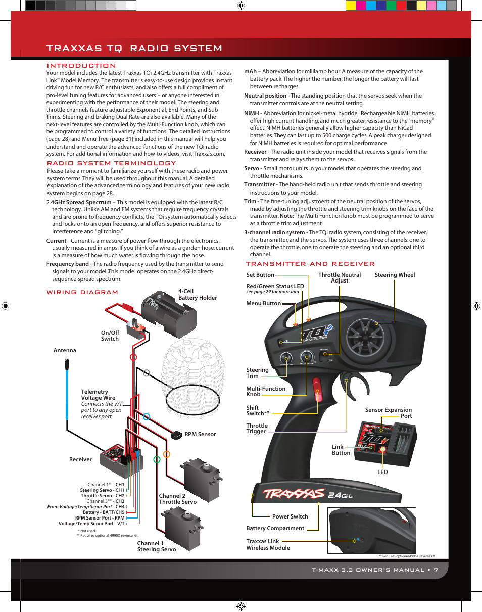 Traxxas tq, Radio system | Traxxas 49077 User Manual | Page 7 / 32