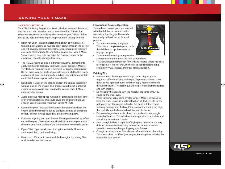 Driving your t-maxx | Traxxas 49104-1 User Manual | Page 29 / 36