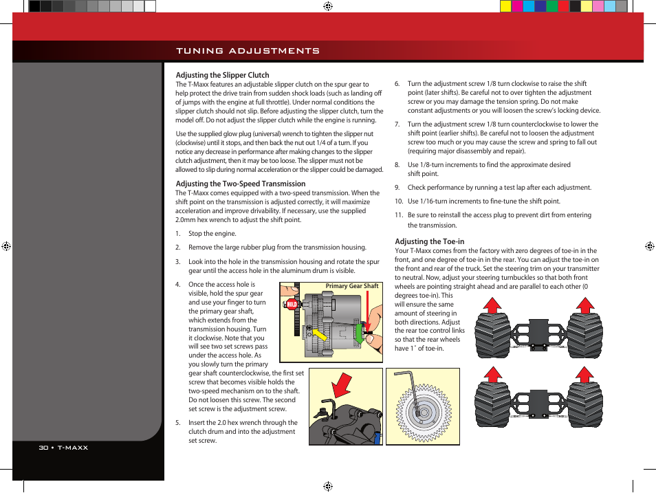 Tuning adjustments | Traxxas 49104-1 User Manual | Page 30 / 36