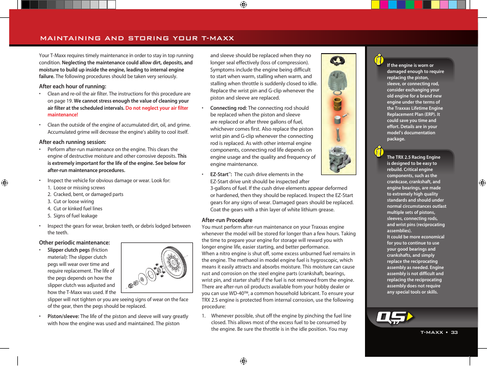 Maintaining and storing your t-maxx | Traxxas 49104-1 User Manual | Page 33 / 36