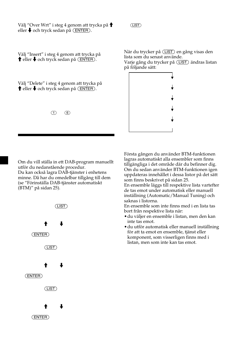 Lyssna på ett dab- program | Sony CDX-M700R User Manual | Page 110 / 212