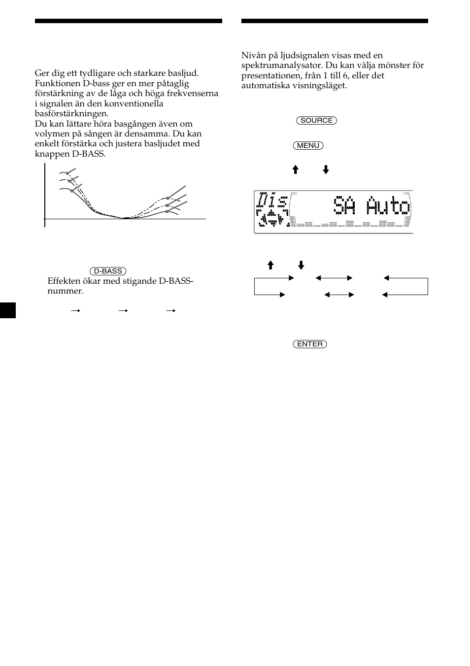 Höja basljudet, Välja spektrumanalysator | Sony CDX-M700R User Manual | Page 120 / 212