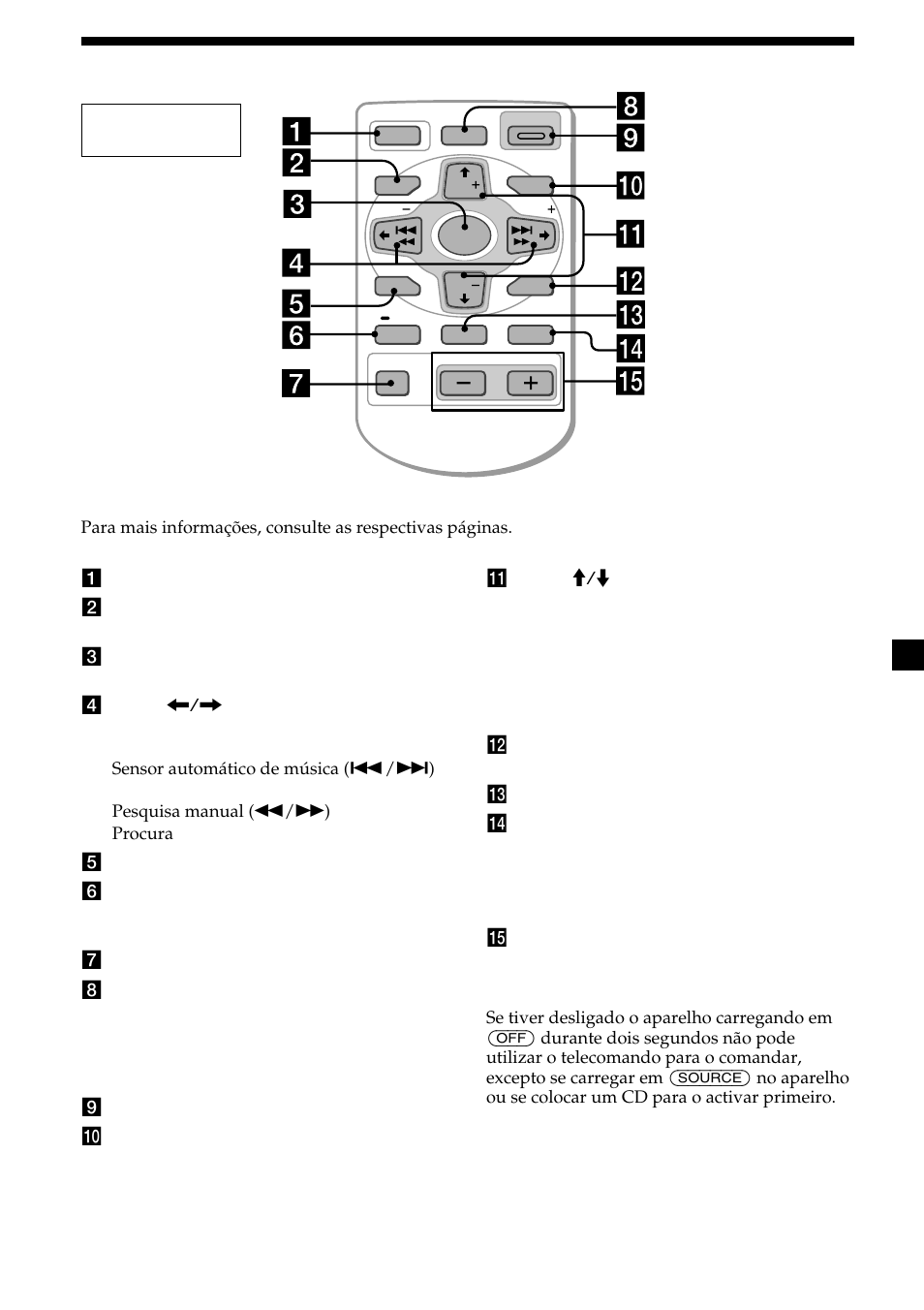 5localização das teclas, Telecomando sem fio | Sony CDX-M700R User Manual | Page 131 / 212