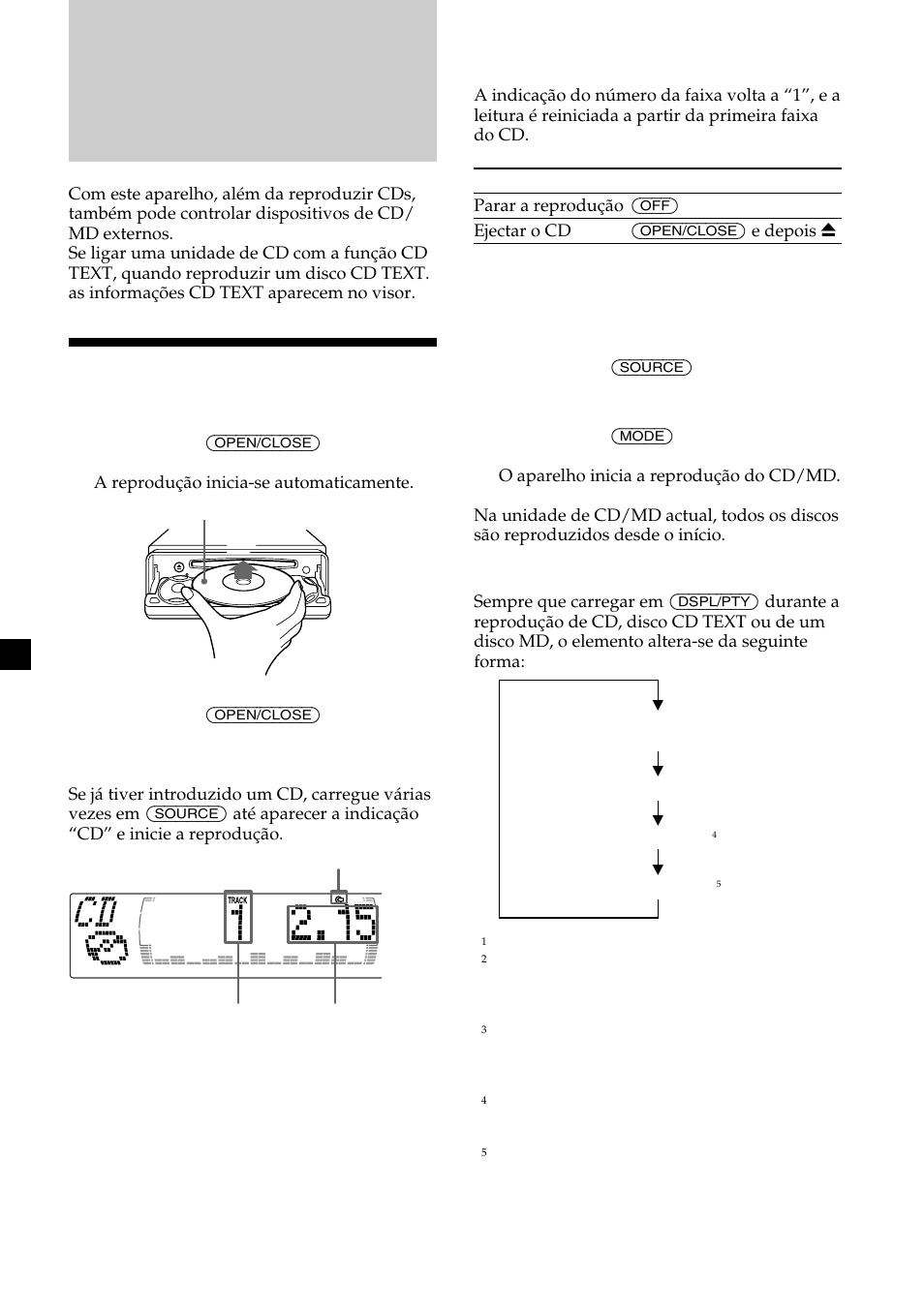 Leitor de cds unidade cd/md (opcional), Audição de um cd | Sony CDX-M700R User Manual | Page 136 / 212
