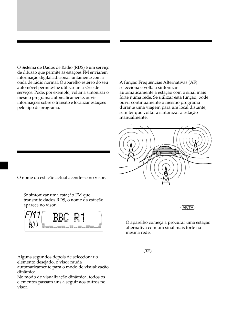 Panorâmica da função rds, Visualização do nome da estação, Resintonização automática do mesmo programa | Sony CDX-M700R User Manual | Page 144 / 212