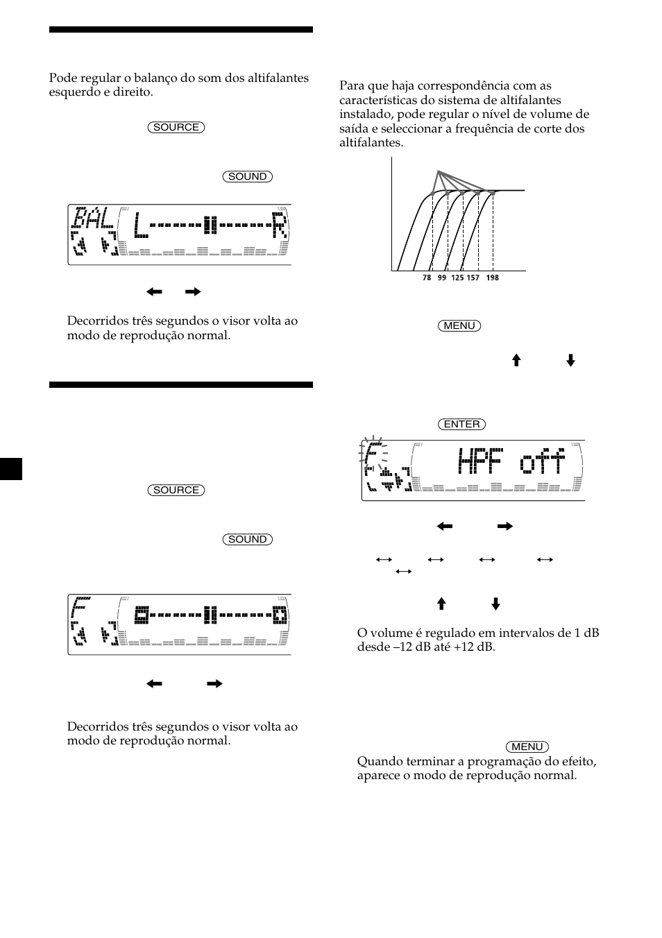 Regular o balanço (bal), Regular o fader do altifalante frontal e posterior | Sony CDX-M700R User Manual | Page 156 / 212