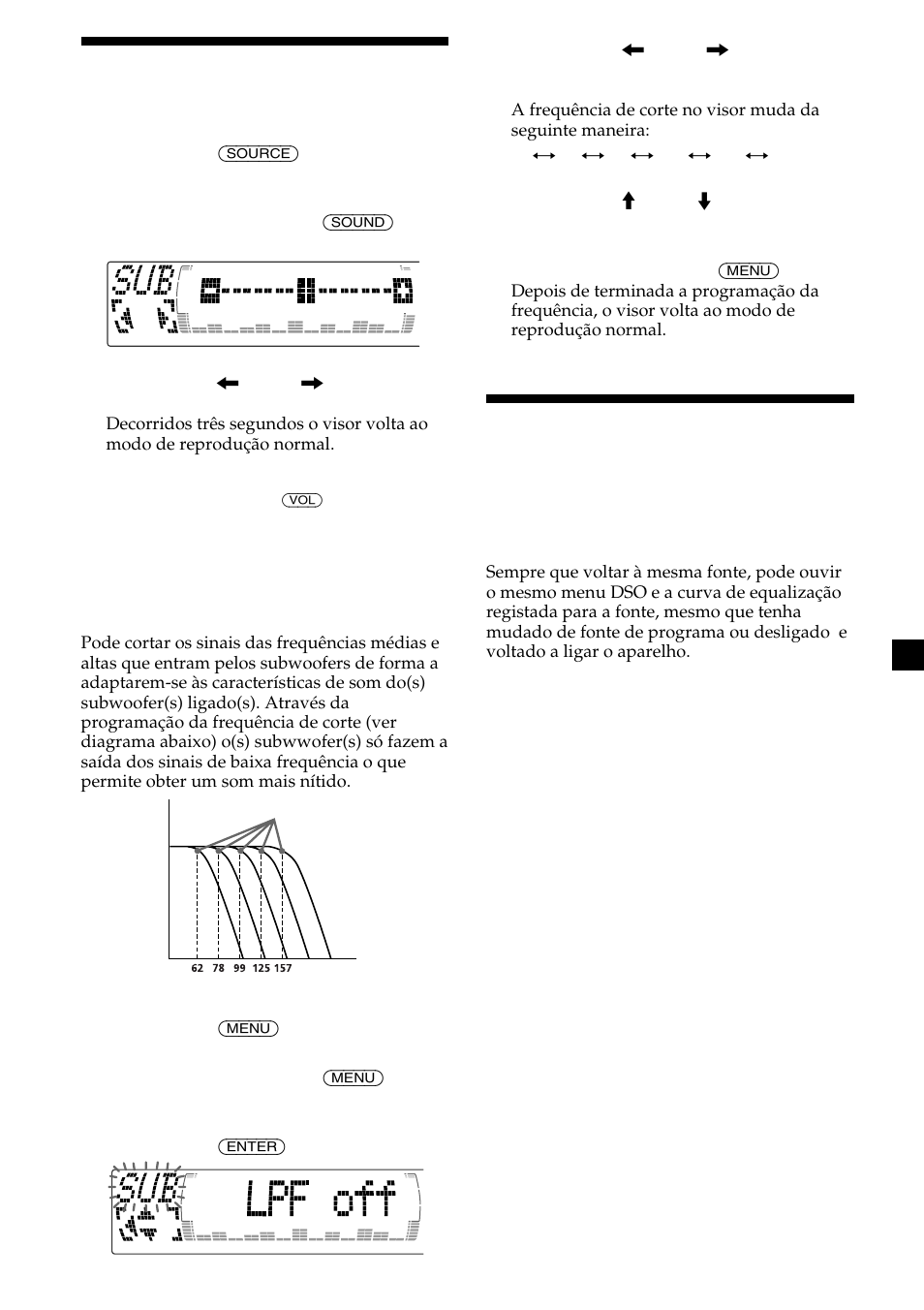 31 regular o volume do(s) subwoofer(s), Ouvir cada fonte de programa no dso registado | Sony CDX-M700R User Manual | Page 157 / 212