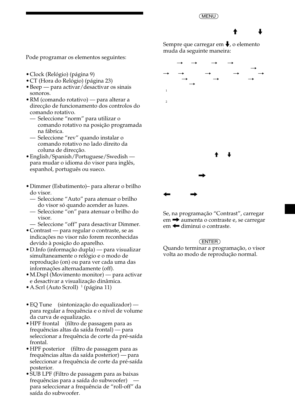 35 alteração das programações do visor e do som | Sony CDX-M700R User Manual | Page 161 / 212