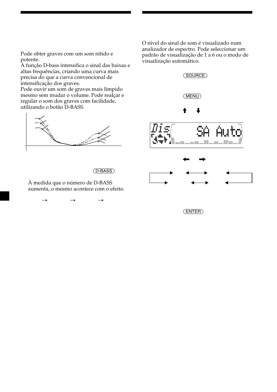 Seleccionar o analizador de espectro, Intensificar o som dos graves | Sony CDX-M700R User Manual | Page 162 / 212