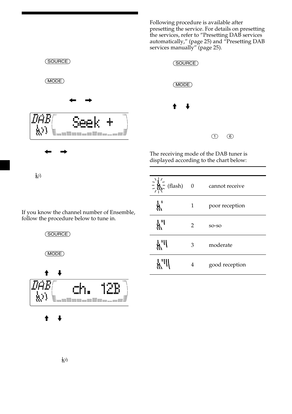 24 basic operations of dab | Sony CDX-M700R User Manual | Page 24 / 212