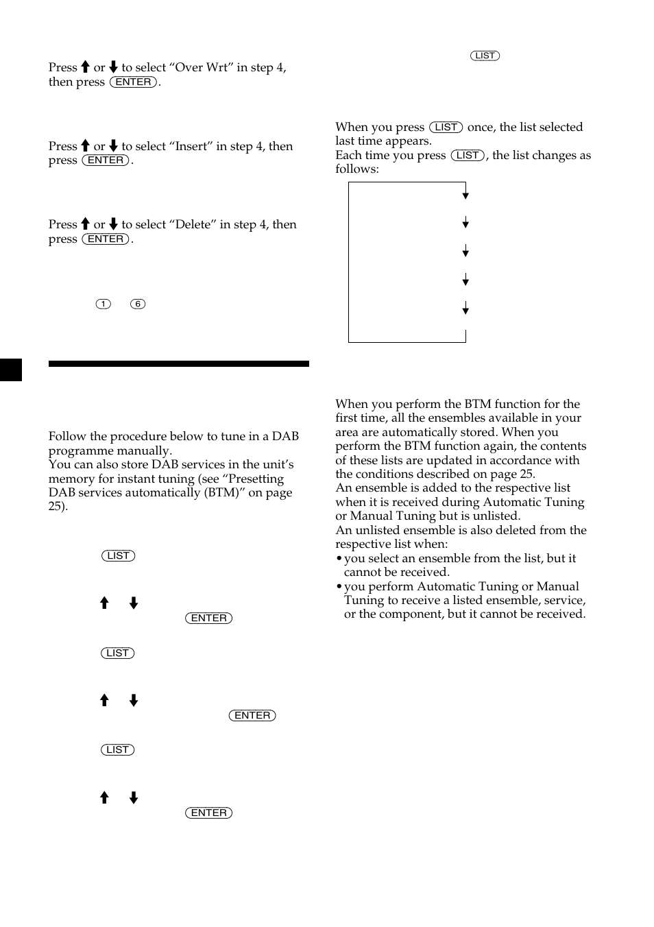 Listening to a dab programme | Sony CDX-M700R User Manual | Page 26 / 212