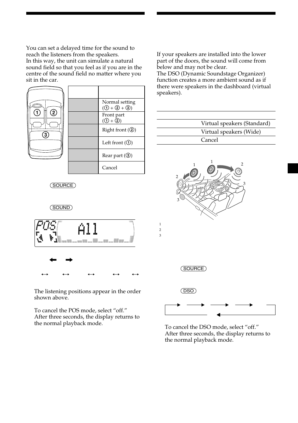 29 selecting the listening position, Selecting a soundstage menu | Sony CDX-M700R User Manual | Page 29 / 212