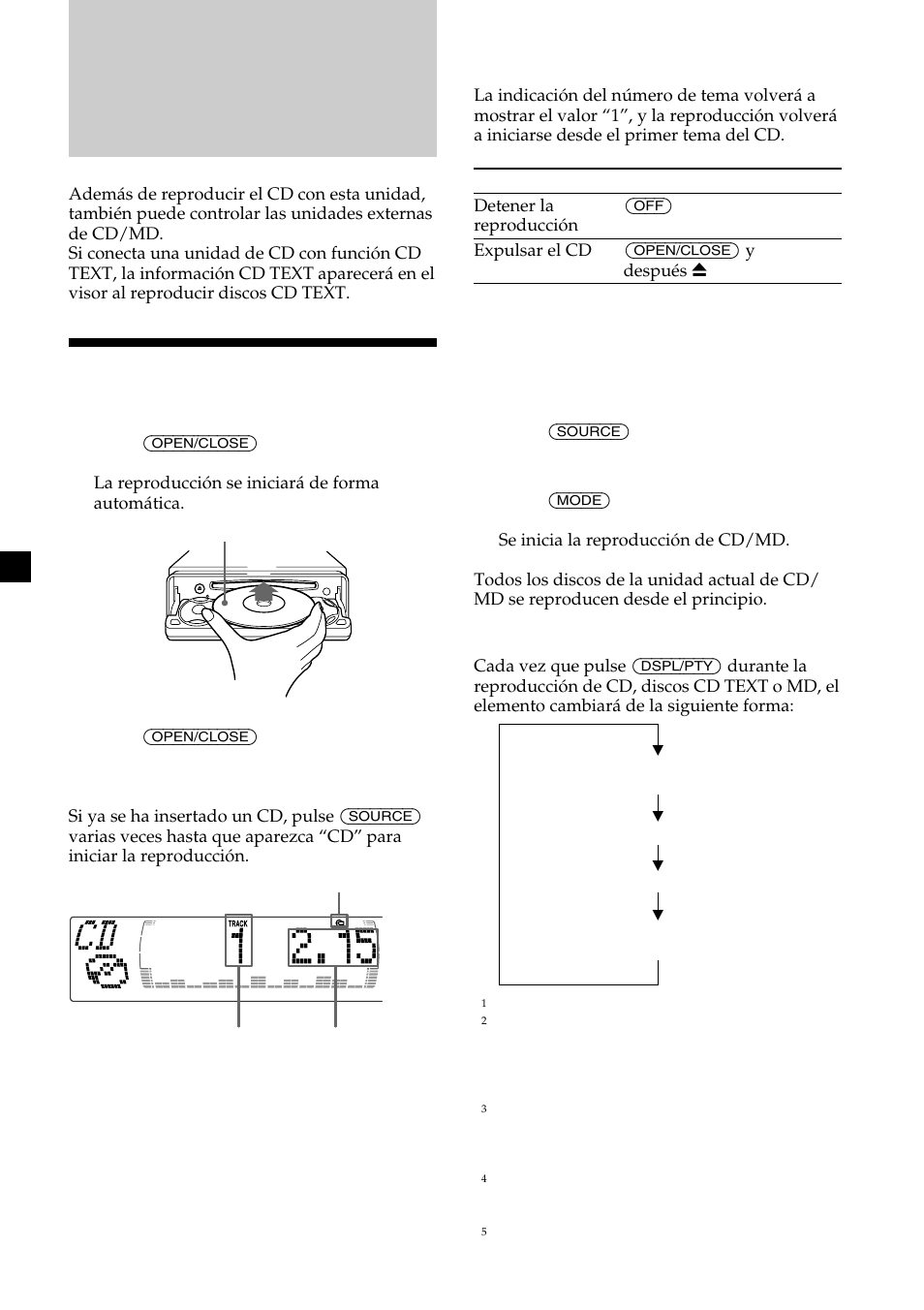 Reproductor de cd unidad de cd/md (opcional), Reproducción de un cd | Sony CDX-M700R User Manual | Page 52 / 212
