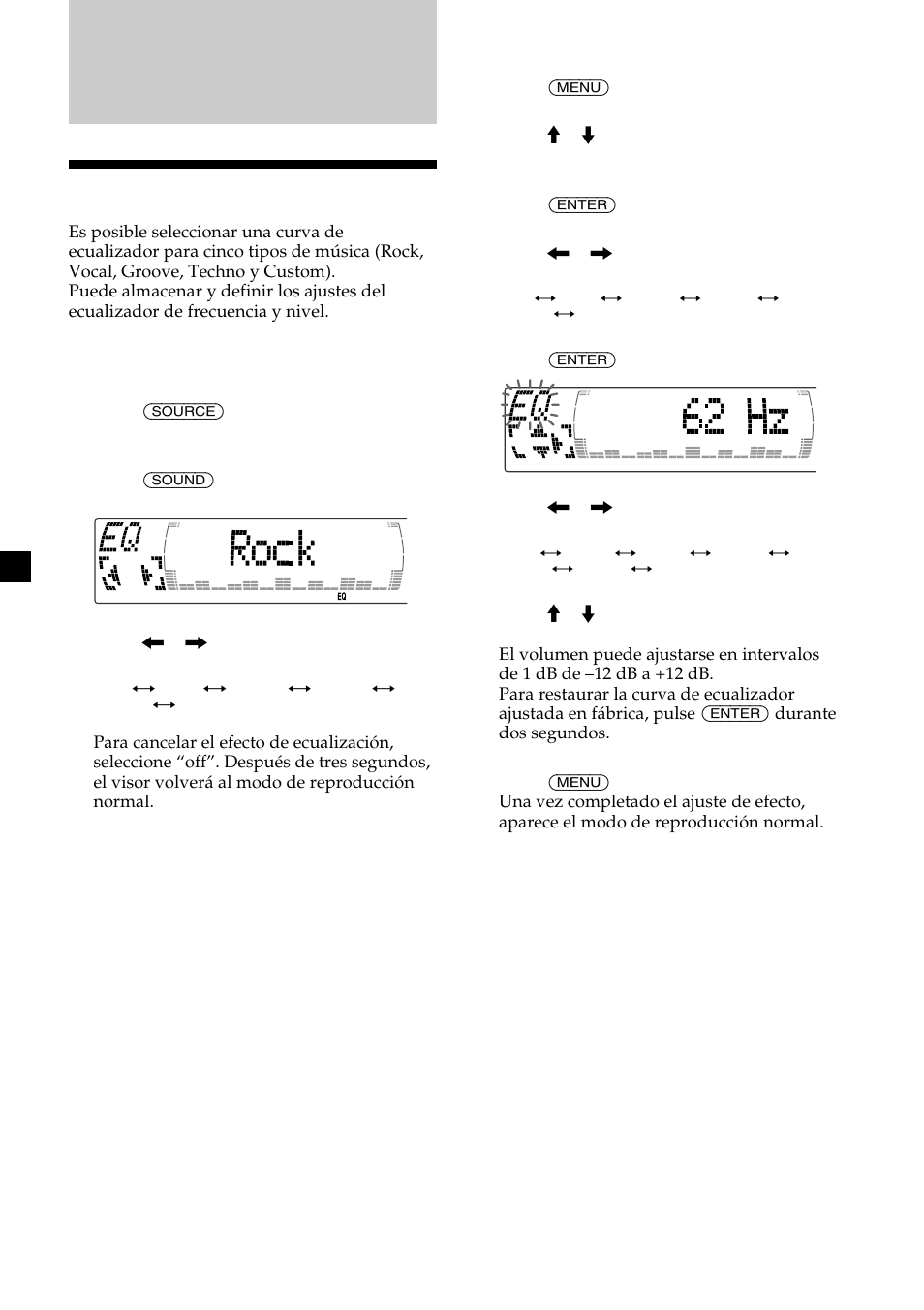 Ajuste del ecualizador | Sony CDX-M700R User Manual | Page 70 / 212