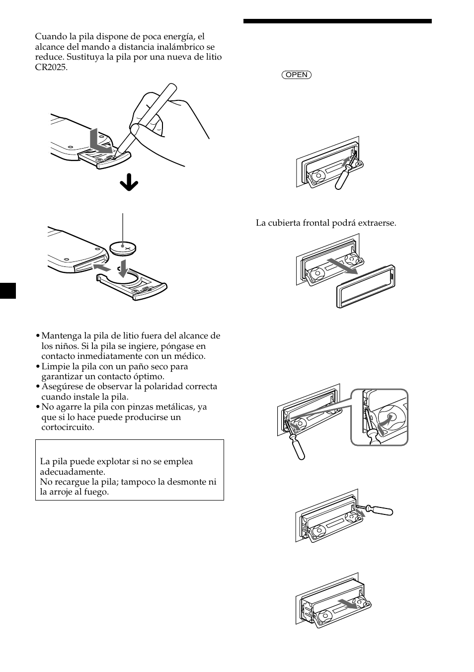 Desmontaje de la unidad | Sony CDX-M700R User Manual | Page 80 / 212