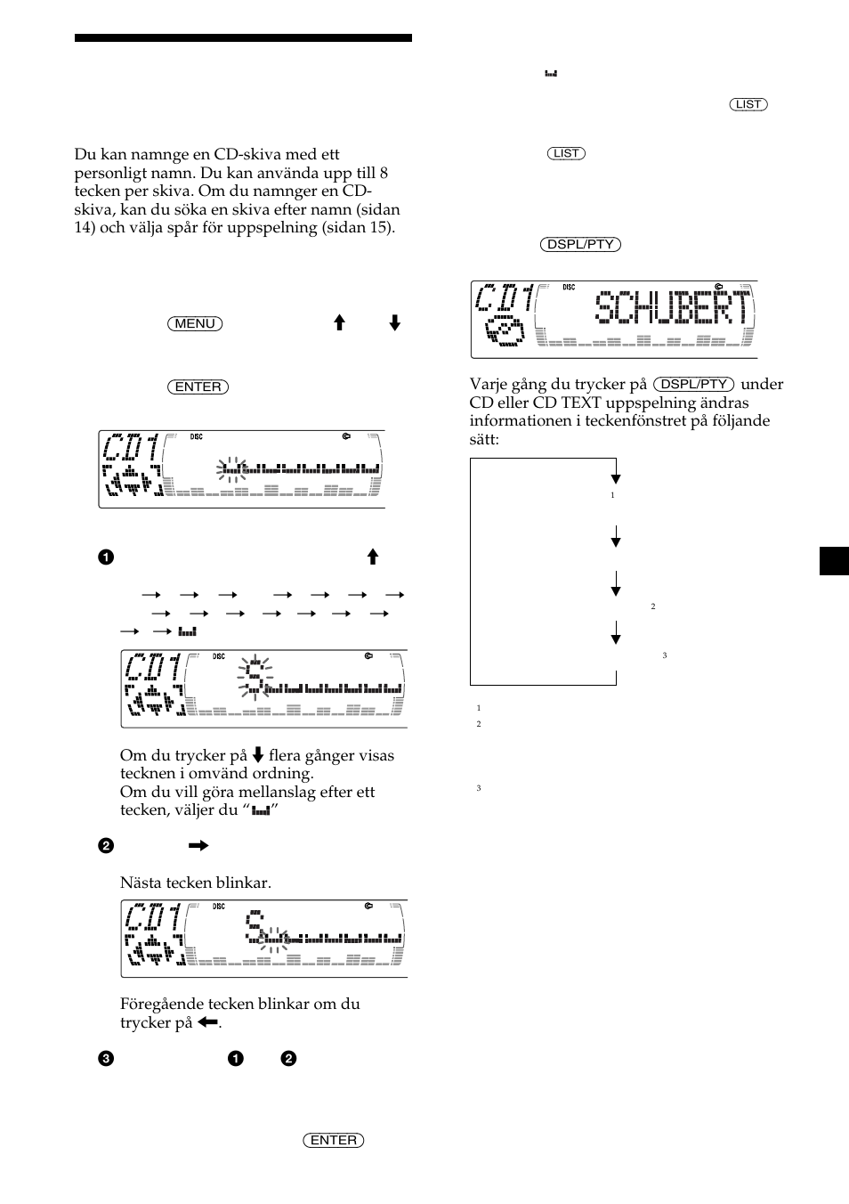 13 namnge en cd-skiva | Sony CDX-M700R User Manual | Page 97 / 212
