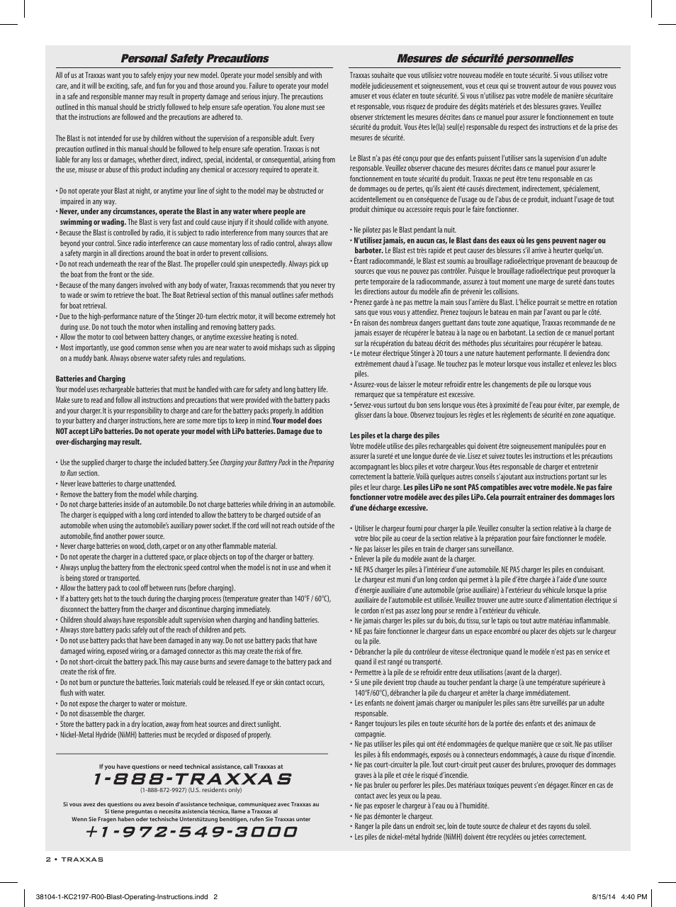 888-traxxas | Traxxas 38104-1 User Manual | Page 2 / 16