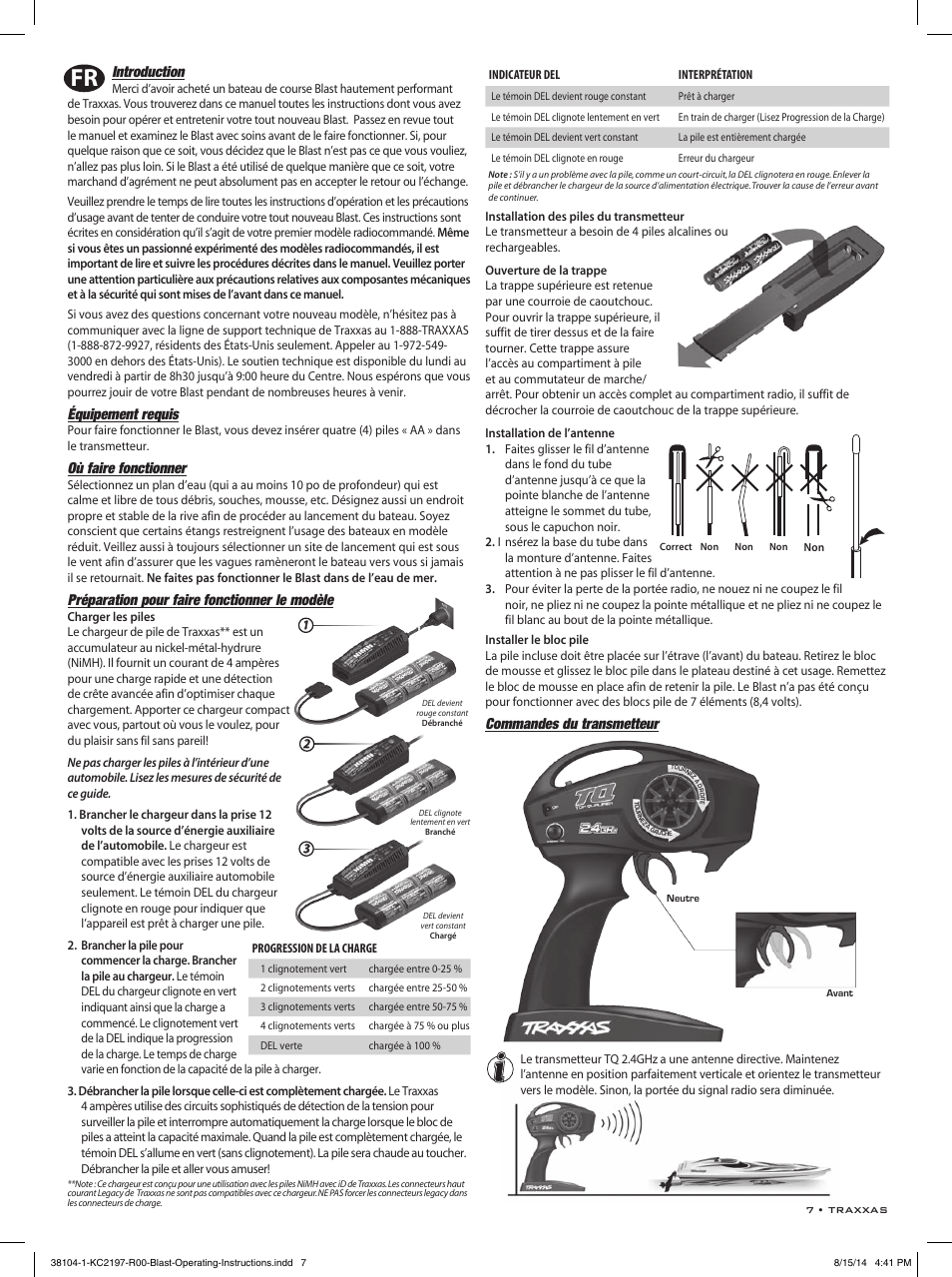 Introduction, Équipement requis, Où faire fonctionner | Préparation pour faire fonctionner le modèle, Commandes du transmetteur | Traxxas 38104-1 User Manual | Page 7 / 16