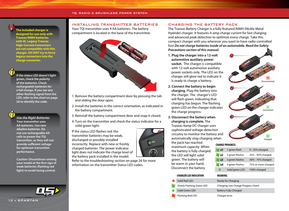 Installing transmitter batteries, Charging the battery pack | Traxxas 57076-1 User Manual | Page 12 / 30