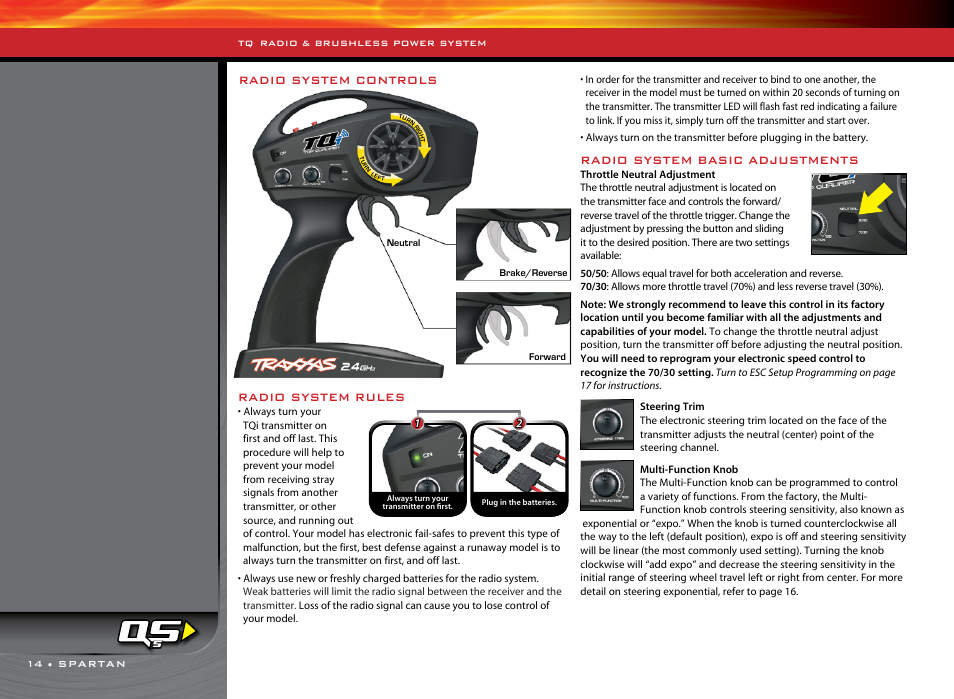 Radio system rules, Radio system basic adjustments, Radio system controls | Traxxas 57076-1 User Manual | Page 14 / 30