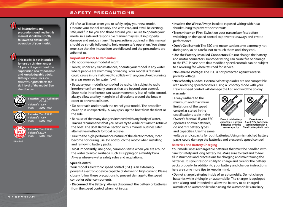 Safety precautions | Traxxas 57076-1 User Manual | Page 4 / 30