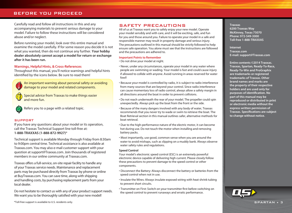 Before you proceed, Safety precautions | Traxxas 5709L User Manual | Page 3 / 30