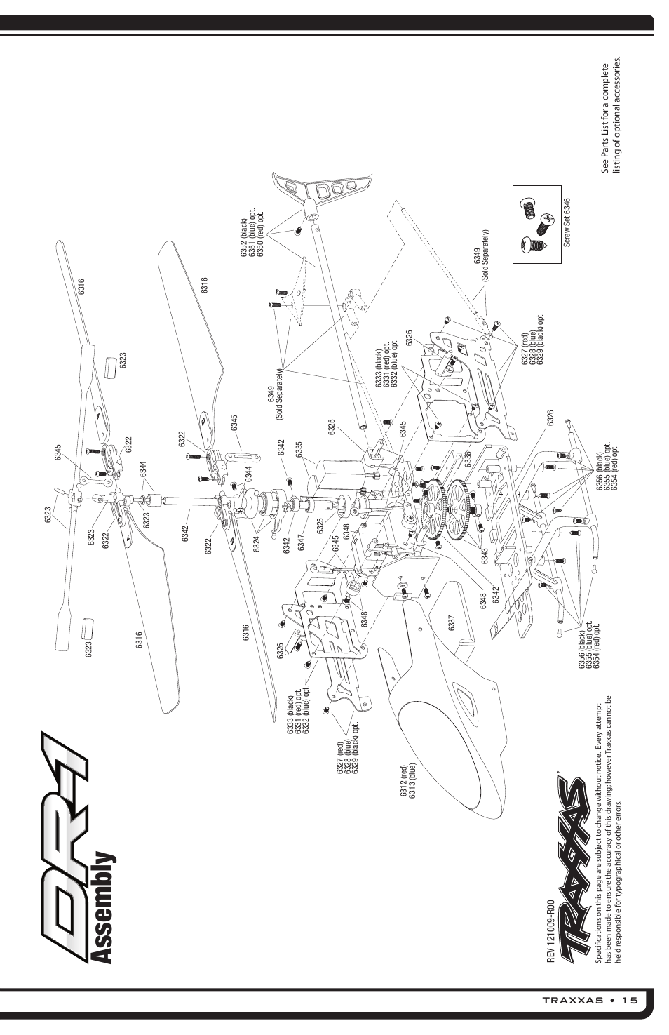 Assembly, Traxxas • 15 | Traxxas 6308 (DR-1 Dual Rotor Helicopter) User Manual | Page 15 / 16