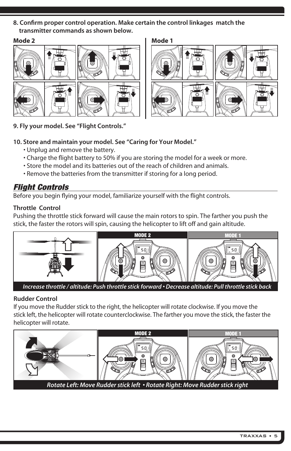 Flight controls | Traxxas 6308 (DR-1 Dual Rotor Helicopter) User Manual | Page 5 / 16