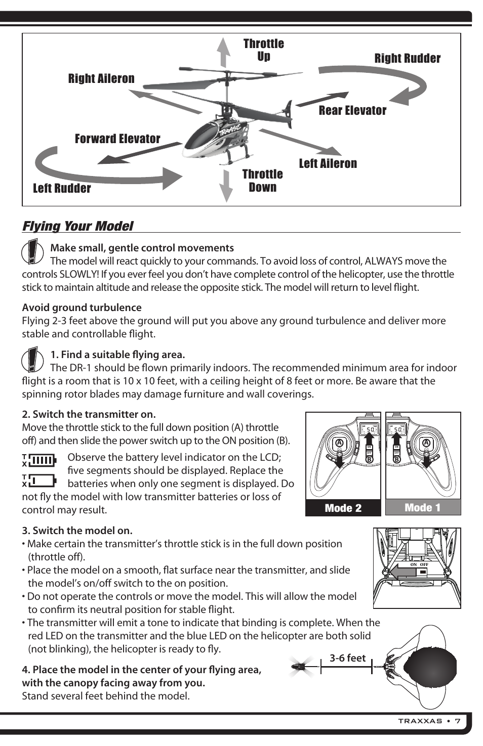 Flying your model | Traxxas 6308 (DR-1 Dual Rotor Helicopter) User Manual | Page 7 / 16