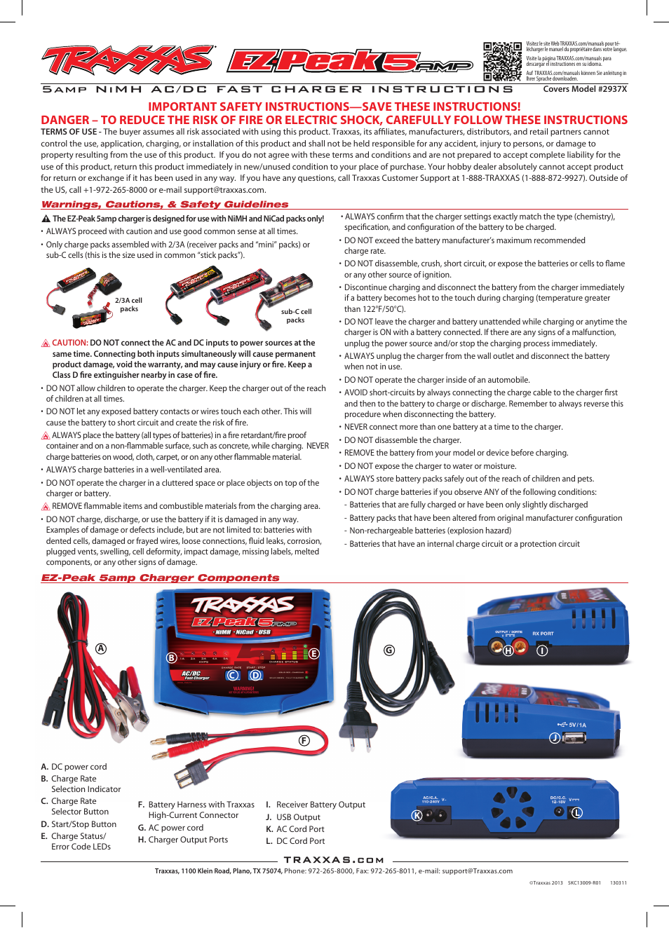 Traxxas EZ-Peak 5amp NIMH User Manual | 2 pages