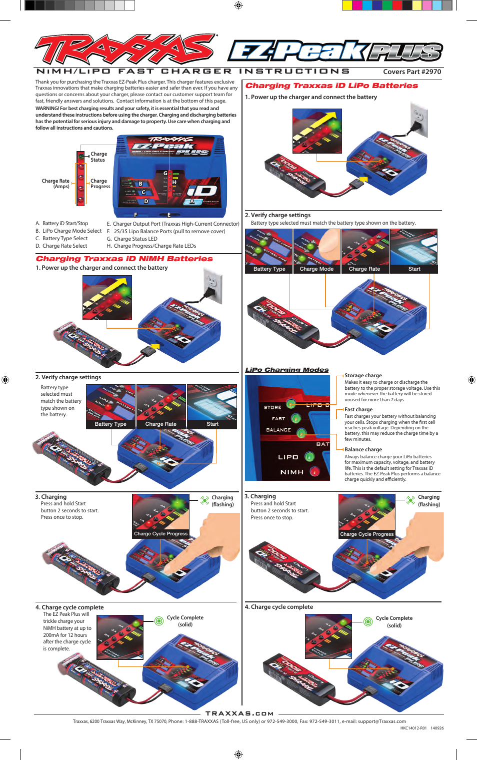 Traxxas 2970 EZ-Peak Plus 4-amp User Manual | 2 pages