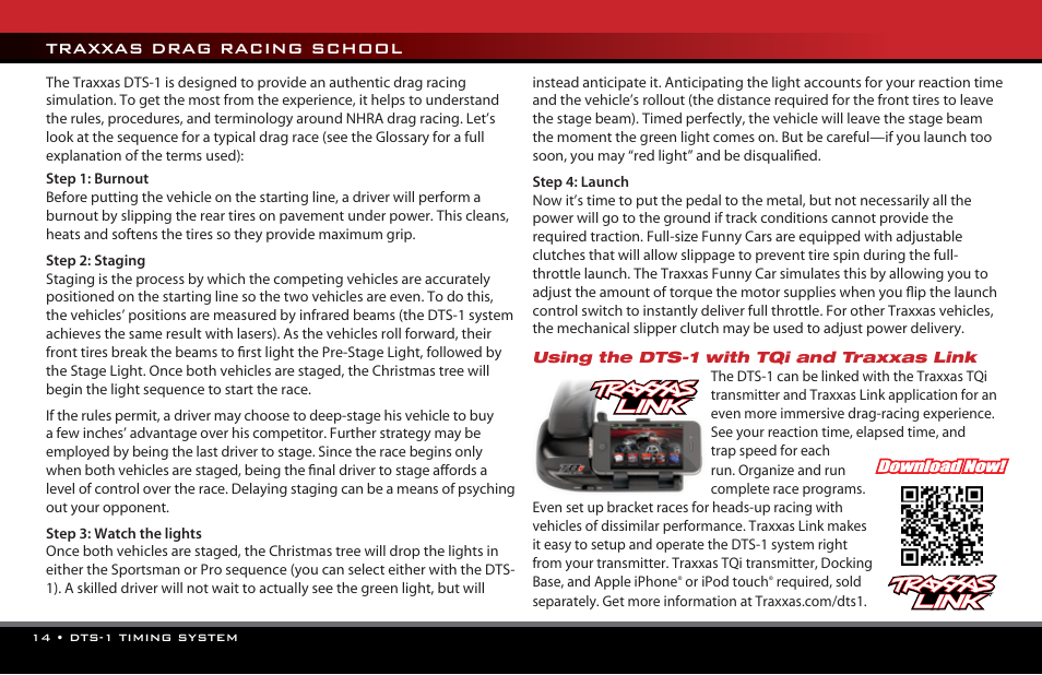 Traxxas drag racing school | Traxxas 6570 DTS-1 User Manual | Page 14 / 18