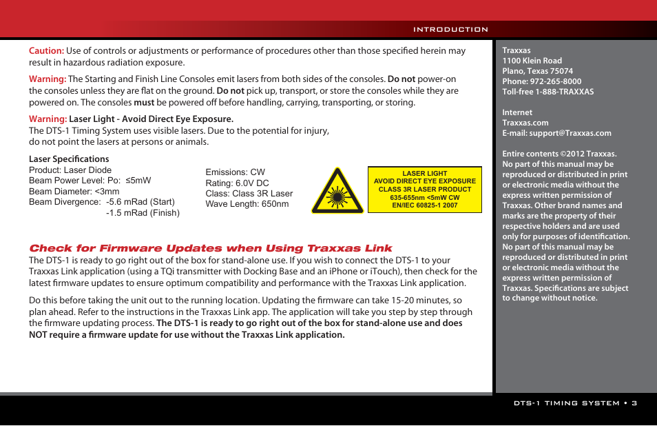 Traxxas 6570 DTS-1 User Manual | Page 3 / 18