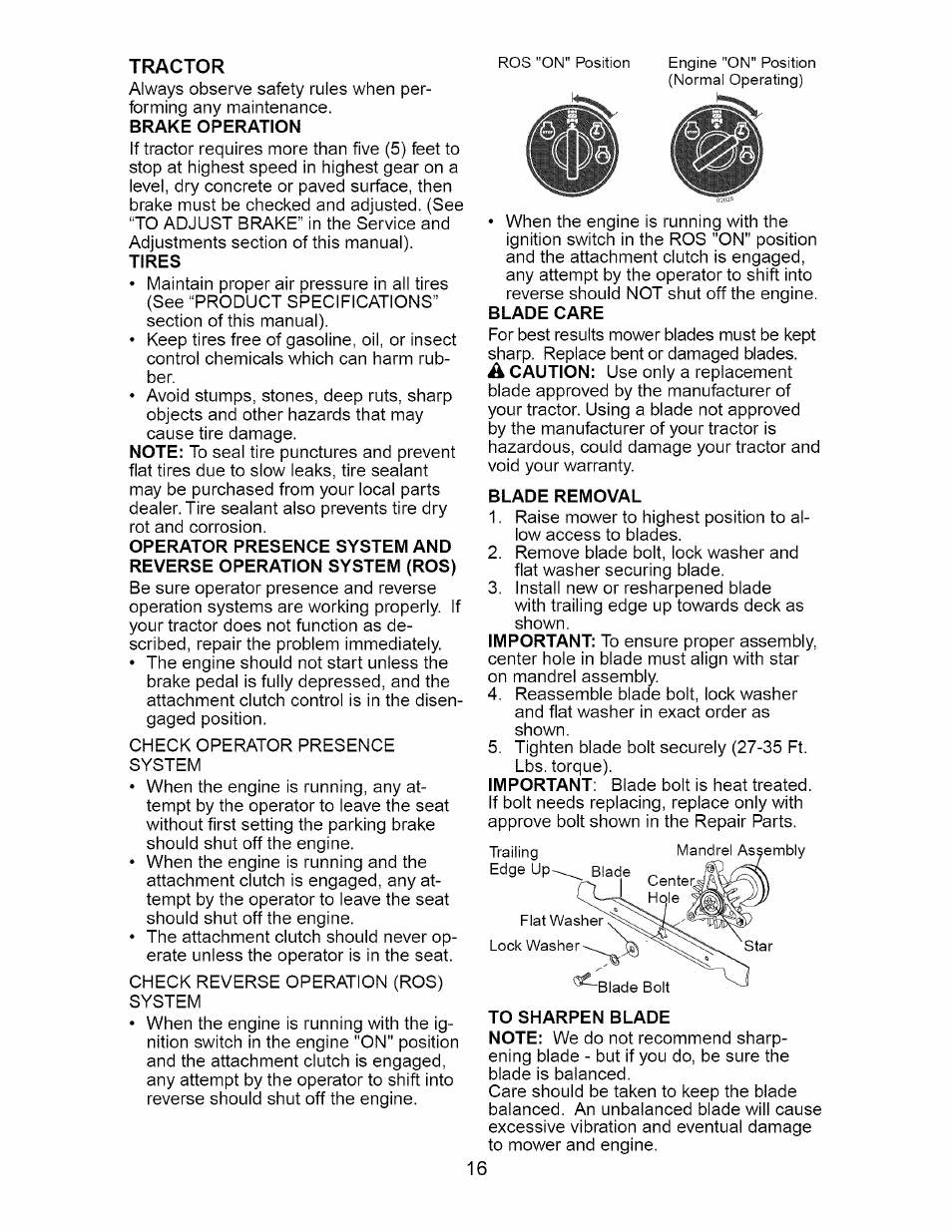 Blade removal | Craftsman 917.275632 User Manual | Page 16 / 52
