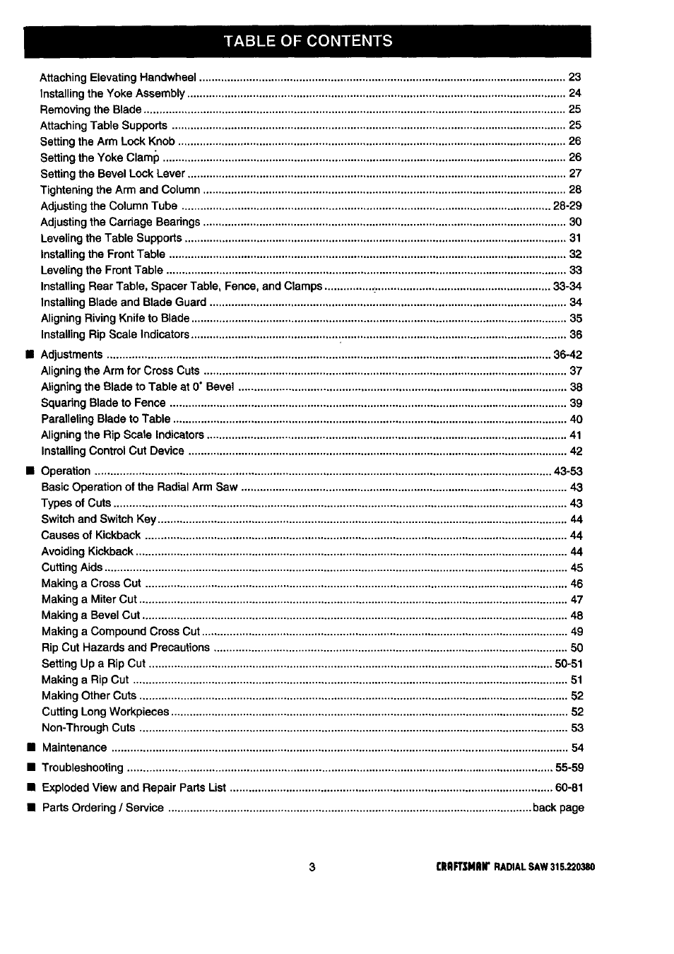 Craftsman 315.220380 User Manual | Page 3 / 82