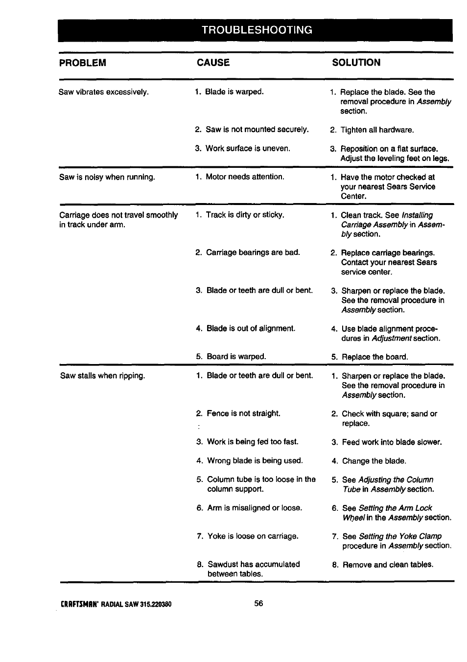 Craftsman 315.220380 User Manual | Page 56 / 82