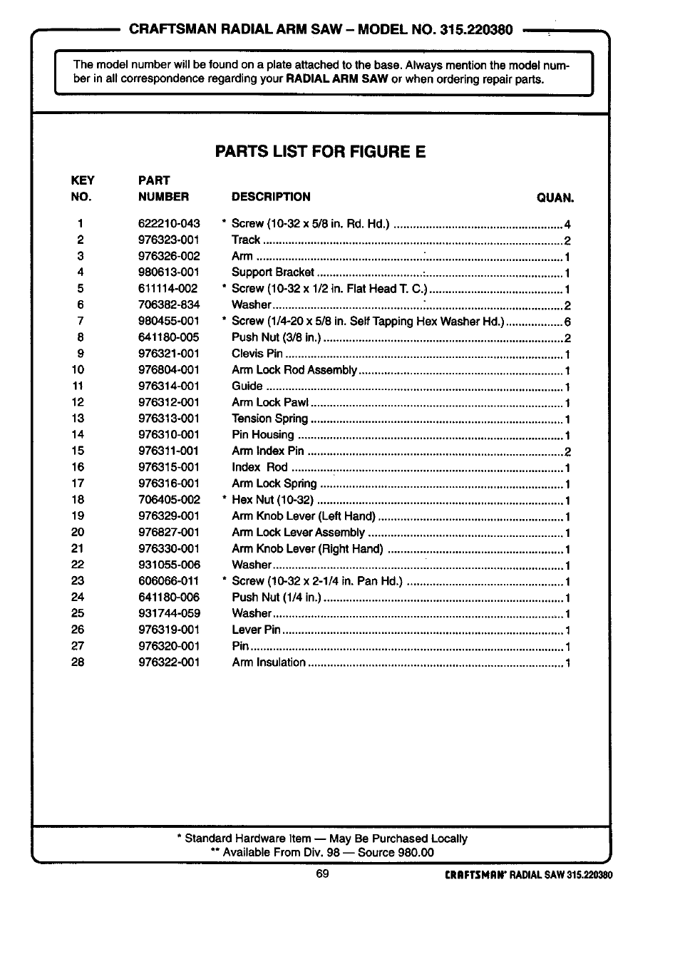 Craftsman 315.220380 User Manual | Page 69 / 82