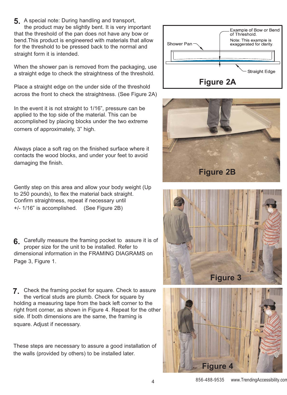 Figure 3 figure 4 figure 2b figure 2a | Trending Accessibility BARRIER FREE SHOWER PAN User Manual | Page 4 / 12