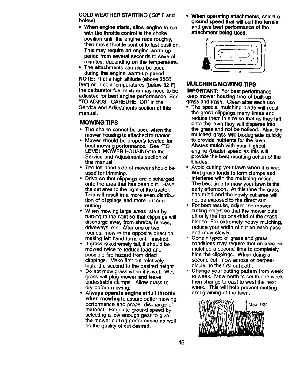 Mowing tips | Craftsman 917.271130 User Manual | Page 15 / 60